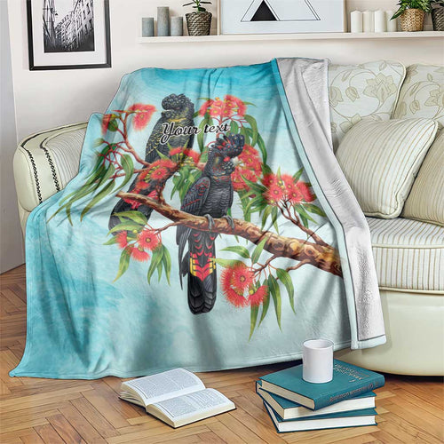 Australia Black Cockatoo and Eucalyptus Blanket Blue Spirit of Aussie Native Bird - Aussie Hoodie