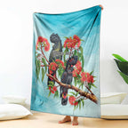 Australia Black Cockatoo and Eucalyptus Blanket Blue Spirit of Aussie Native Bird - Aussie Hoodie