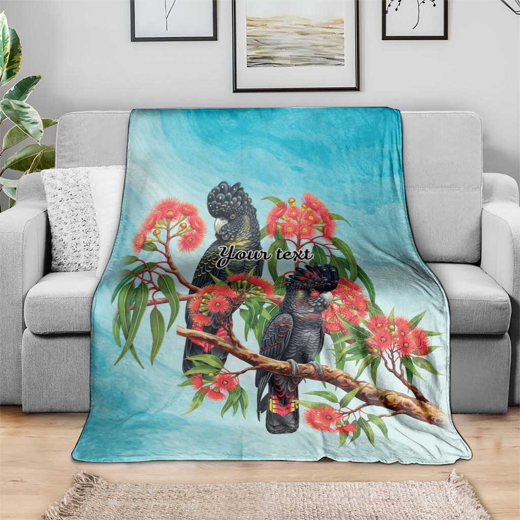 Australia Black Cockatoo and Eucalyptus Blanket Blue Spirit of Aussie Native Bird - Aussie Hoodie