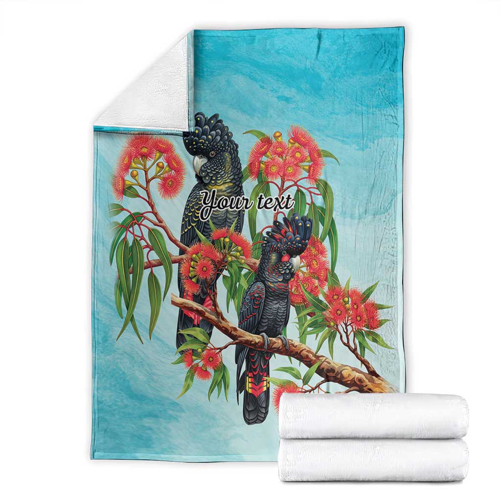Australia Black Cockatoo and Eucalyptus Blanket Blue Spirit of Aussie Native Bird - Aussie Hoodie