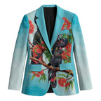 Australia Black Cockatoo and Eucalyptus Blazer Blue Spirit of Aussie Native Bird - Aussie Hoodie