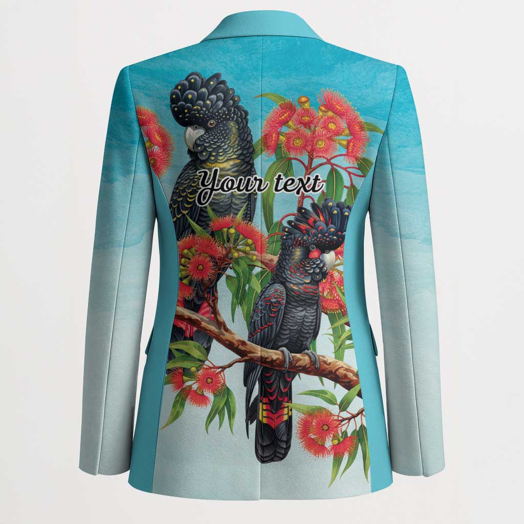 Australia Black Cockatoo and Eucalyptus Blazer Blue Spirit of Aussie Native Bird - Aussie Hoodie