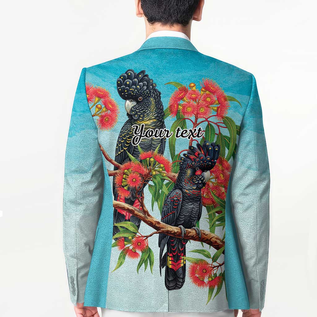 Australia Black Cockatoo and Eucalyptus Blazer Blue Spirit of Aussie Native Bird - Aussie Hoodie