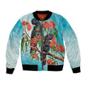 Australia Black Cockatoo and Eucalyptus Bomber Jacket Blue Spirit of Aussie Native Bird - Aussie Hoodie