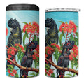 Australia Black Cockatoo and Eucalyptus 4 in 1 Can Cooler Tumbler Blue Spirit of Aussie Native Bird - Aussie Hoodie