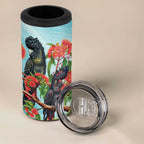Australia Black Cockatoo and Eucalyptus 4 in 1 Can Cooler Tumbler Blue Spirit of Aussie Native Bird - Aussie Hoodie