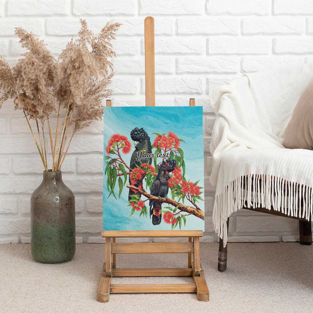 Australia Black Cockatoo and Eucalyptus Canvas Wall Art Blue Spirit of Aussie Native Bird - Aussie Hoodie