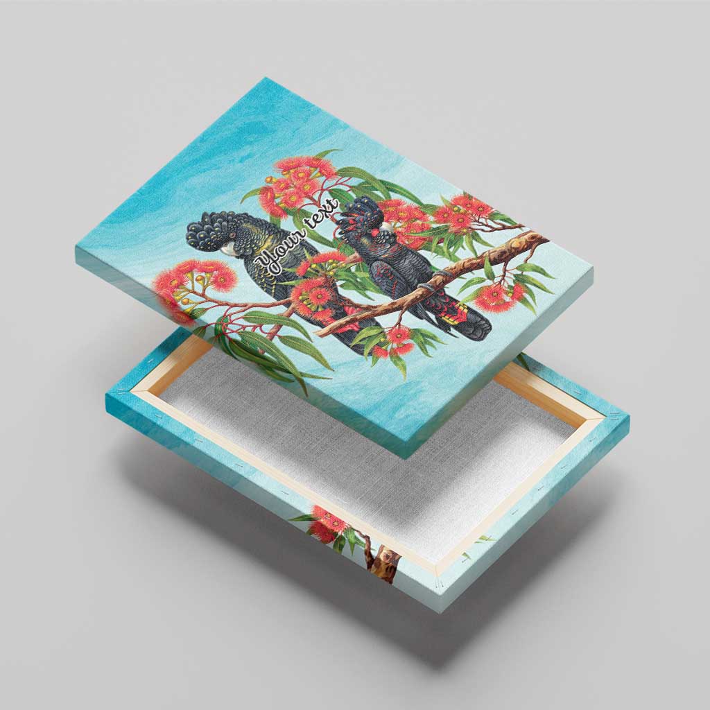 Australia Black Cockatoo and Eucalyptus Canvas Wall Art Blue Spirit of Aussie Native Bird - Aussie Hoodie