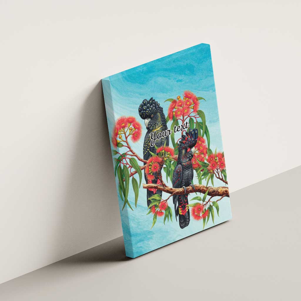 Australia Black Cockatoo and Eucalyptus Canvas Wall Art Blue Spirit of Aussie Native Bird - Aussie Hoodie