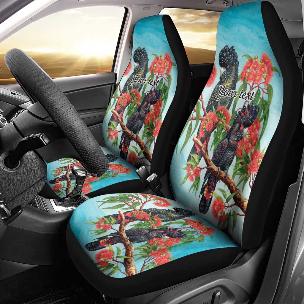 Australia Black Cockatoo and Eucalyptus Car Seat Cover Blue Spirit of Aussie Native Bird - Aussie Hoodie