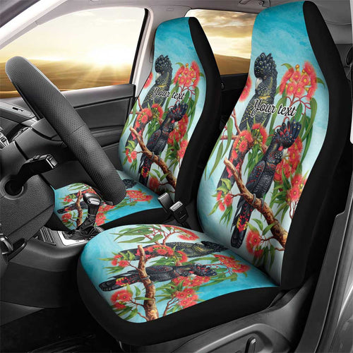 Australia Black Cockatoo and Eucalyptus Car Seat Cover Blue Spirit of Aussie Native Bird - Aussie Hoodie