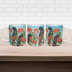 Australia Black Cockatoo and Eucalyptus Ceramic Mug Blue Spirit of Aussie Native Bird - Aussie Hoodie