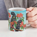 Australia Black Cockatoo and Eucalyptus Ceramic Mug Blue Spirit of Aussie Native Bird - Aussie Hoodie