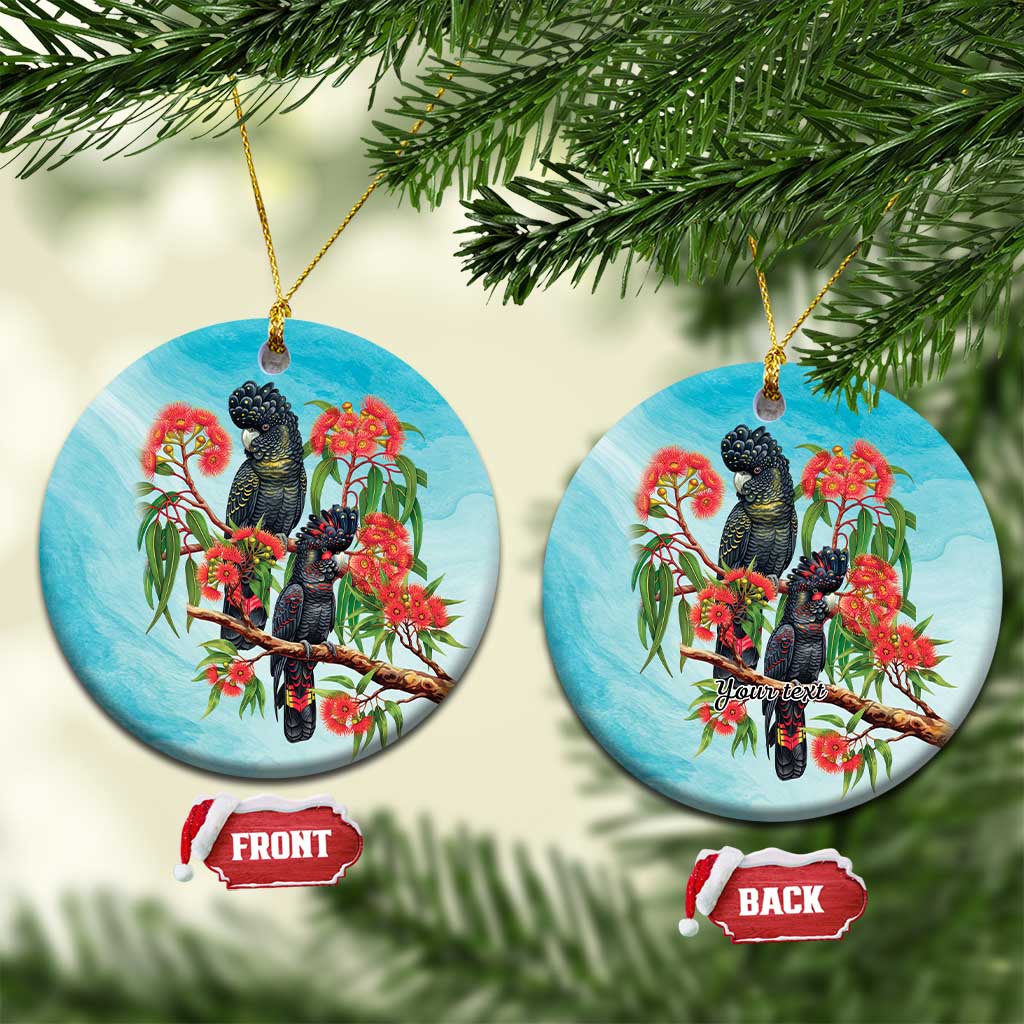 Australia Black Cockatoo and Eucalyptus Ceramic Ornament Blue Spirit of Aussie Native Bird - Aussie Hoodie