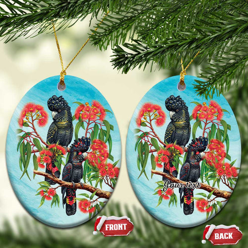 Australia Black Cockatoo and Eucalyptus Ceramic Ornament Blue Spirit of Aussie Native Bird - Aussie Hoodie