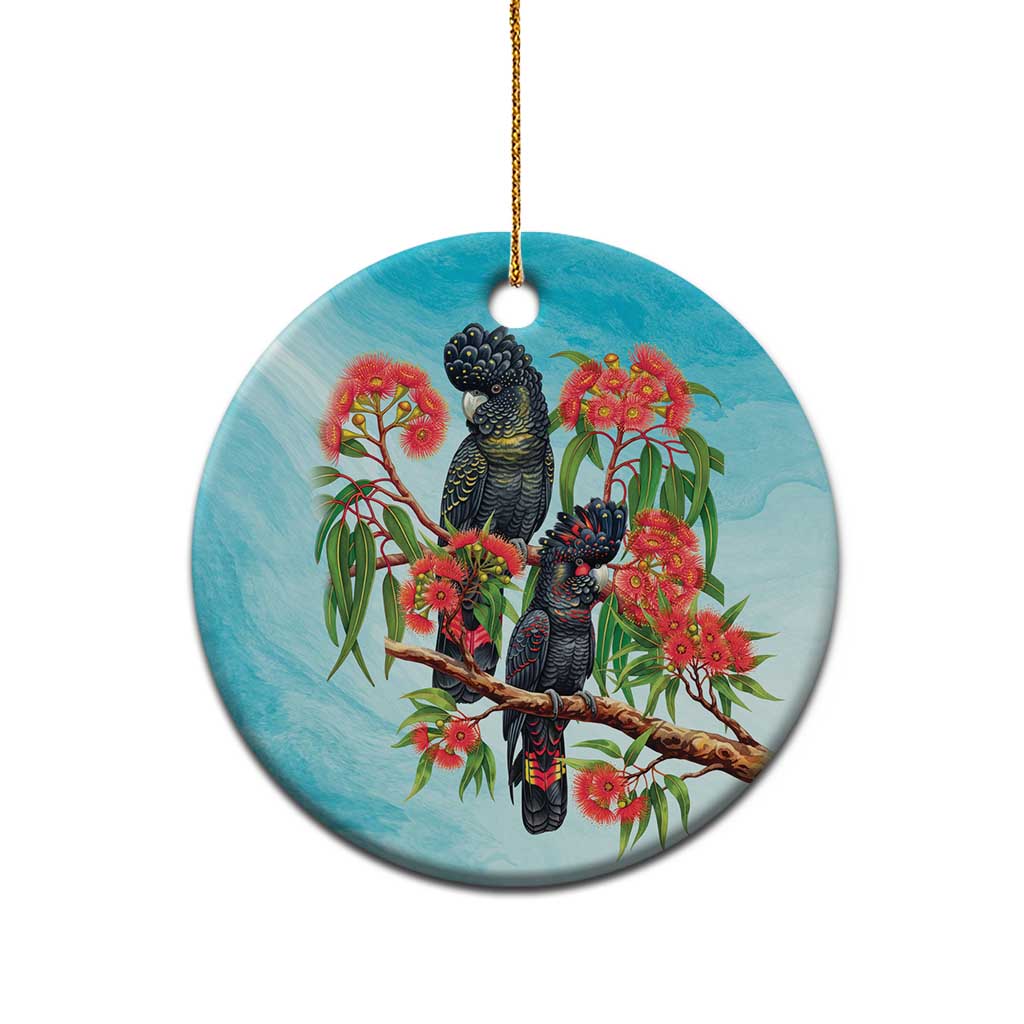 Australia Black Cockatoo and Eucalyptus Ceramic Ornament Blue Spirit of Aussie Native Bird - Aussie Hoodie
