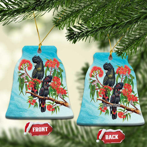 Australia Black Cockatoo and Eucalyptus Ceramic Ornament Blue Spirit of Aussie Native Bird - Aussie Hoodie