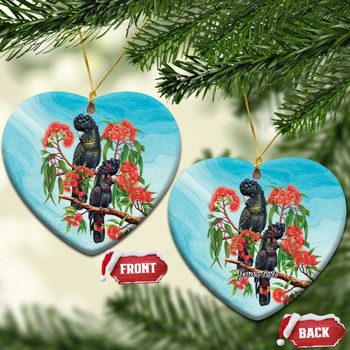 Australia Black Cockatoo and Eucalyptus Ceramic Ornament Blue Spirit of Aussie Native Bird - Aussie Hoodie