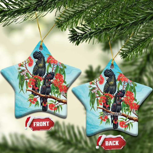 Australia Black Cockatoo and Eucalyptus Ceramic Ornament Blue Spirit of Aussie Native Bird - Aussie Hoodie