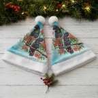 Australia Black Cockatoo and Eucalyptus Christmas Santa Hat Blue Spirit of Aussie Native Bird - Aussie Hoodie