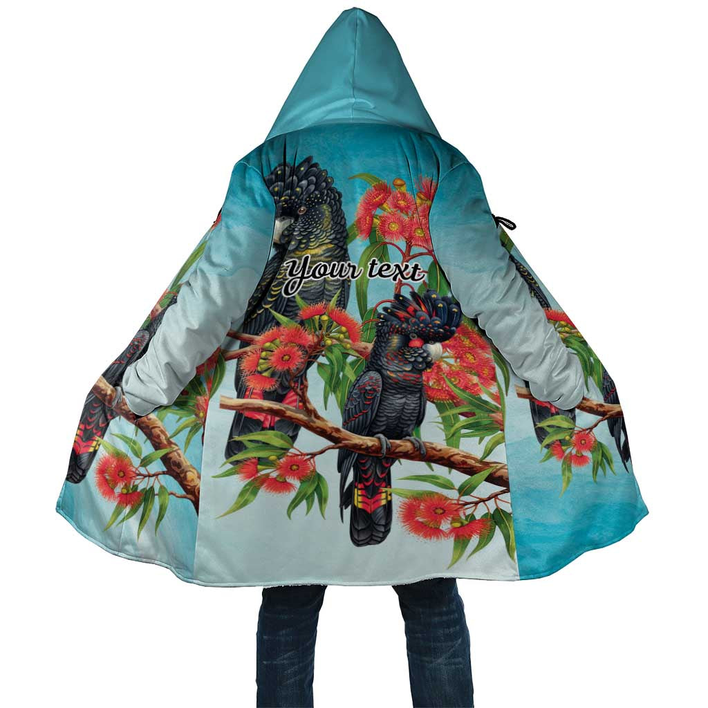 Australia Black Cockatoo and Eucalyptus Cloak Blue Spirit of Aussie Native Bird - Aussie Hoodie