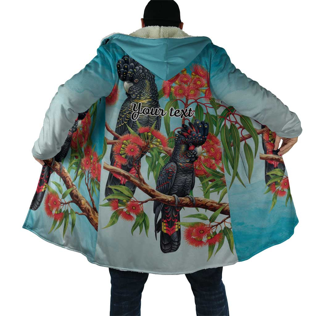 Australia Black Cockatoo and Eucalyptus Cloak Blue Spirit of Aussie Native Bird - Aussie Hoodie