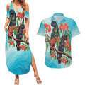 Australia Black Cockatoo and Eucalyptus Couples Matching Summer Maxi Dress and Hawaiian Shirt Blue Spirit of Aussie Native Bird - Aussie Hoodie