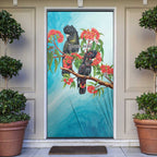 Australia Black Cockatoo and Eucalyptus Door Cover Blue Spirit of Aussie Native Bird - Aussie Hoodie