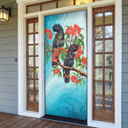 Australia Black Cockatoo and Eucalyptus Door Cover Blue Spirit of Aussie Native Bird - Aussie Hoodie