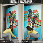 Australia Black Cockatoo and Eucalyptus Door Cover Blue Spirit of Aussie Native Bird - Aussie Hoodie