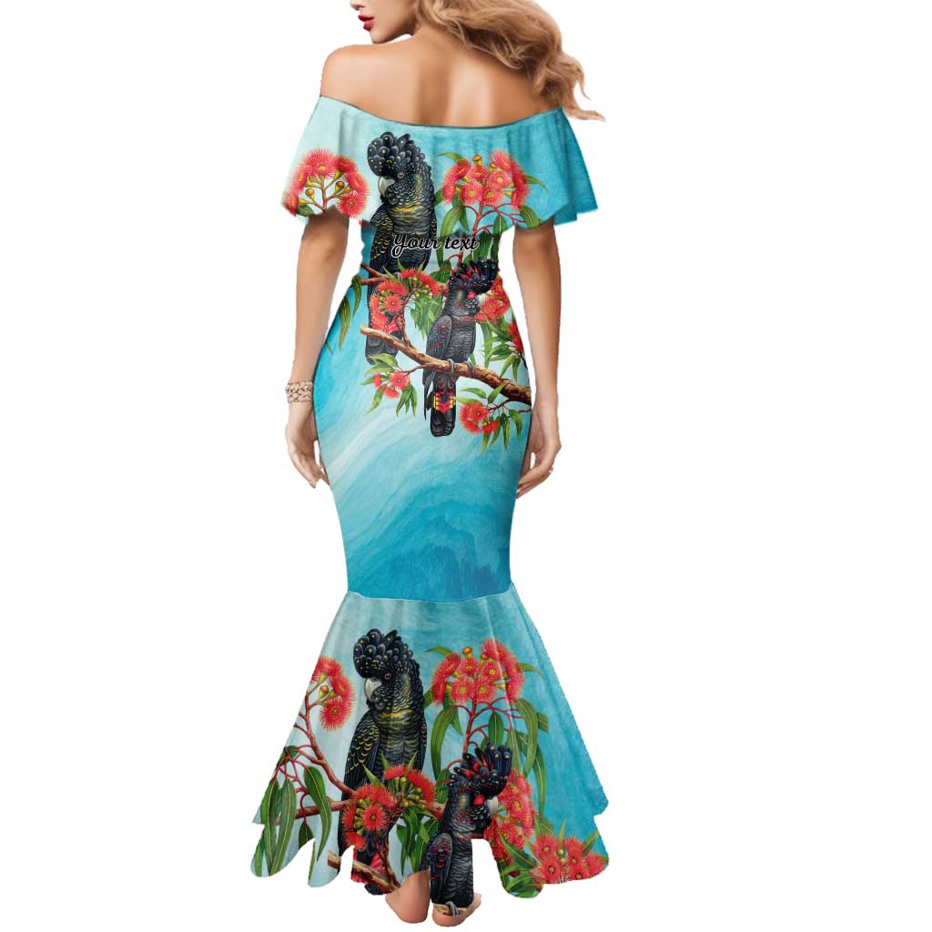 Australia Black Cockatoo and Eucalyptus Family Matching Mermaid Dress and Hawaiian Shirt Blue Spirit of Aussie Native Bird - Aussie Hoodie