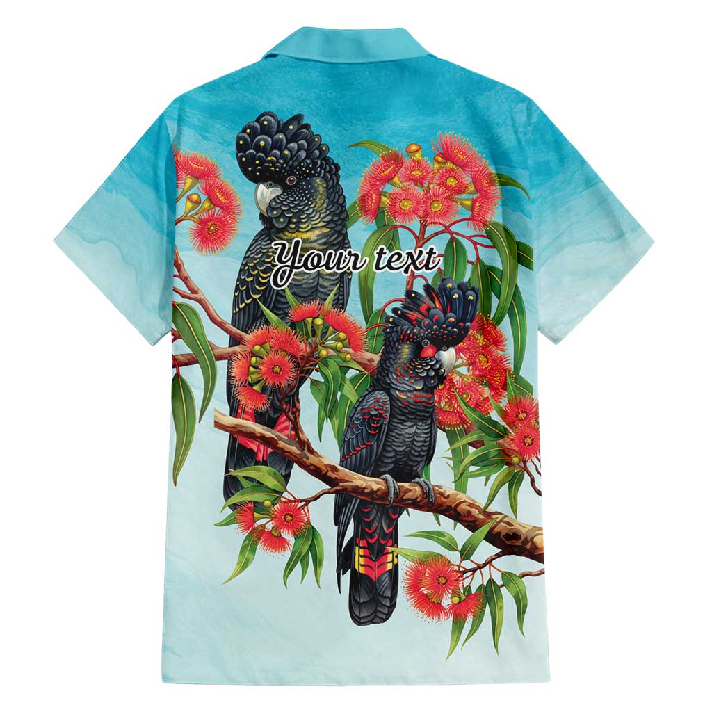 Australia Black Cockatoo and Eucalyptus Family Matching Short Sleeve Bodycon Dress and Hawaiian Shirt Blue Spirit of Aussie Native Bird - Aussie Hoodie