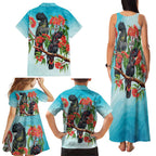Australia Black Cockatoo and Eucalyptus Family Matching Tank Maxi Dress and Hawaiian Shirt Blue Spirit of Aussie Native Bird - Aussie Hoodie