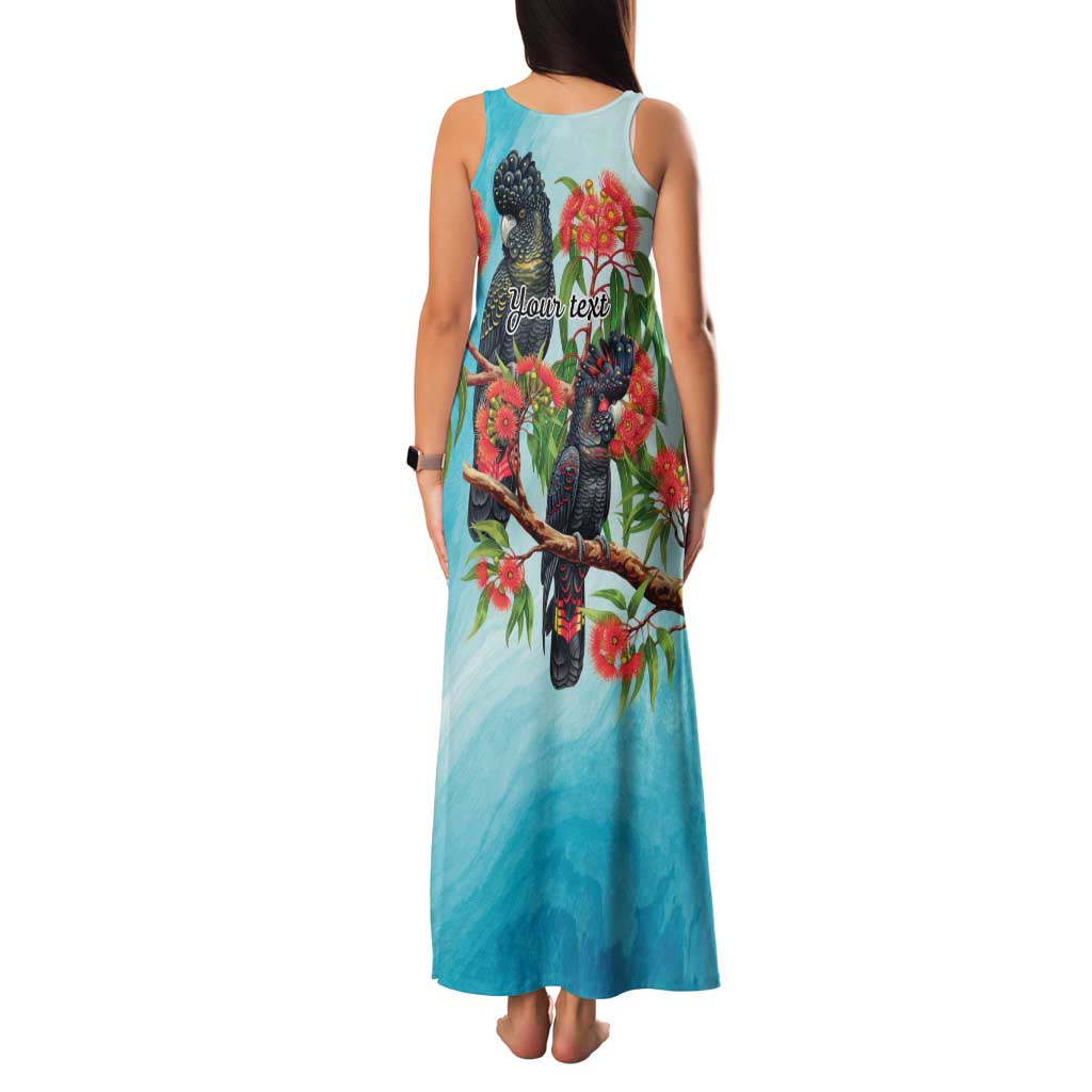 Australia Black Cockatoo and Eucalyptus Family Matching Tank Maxi Dress and Hawaiian Shirt Blue Spirit of Aussie Native Bird - Aussie Hoodie