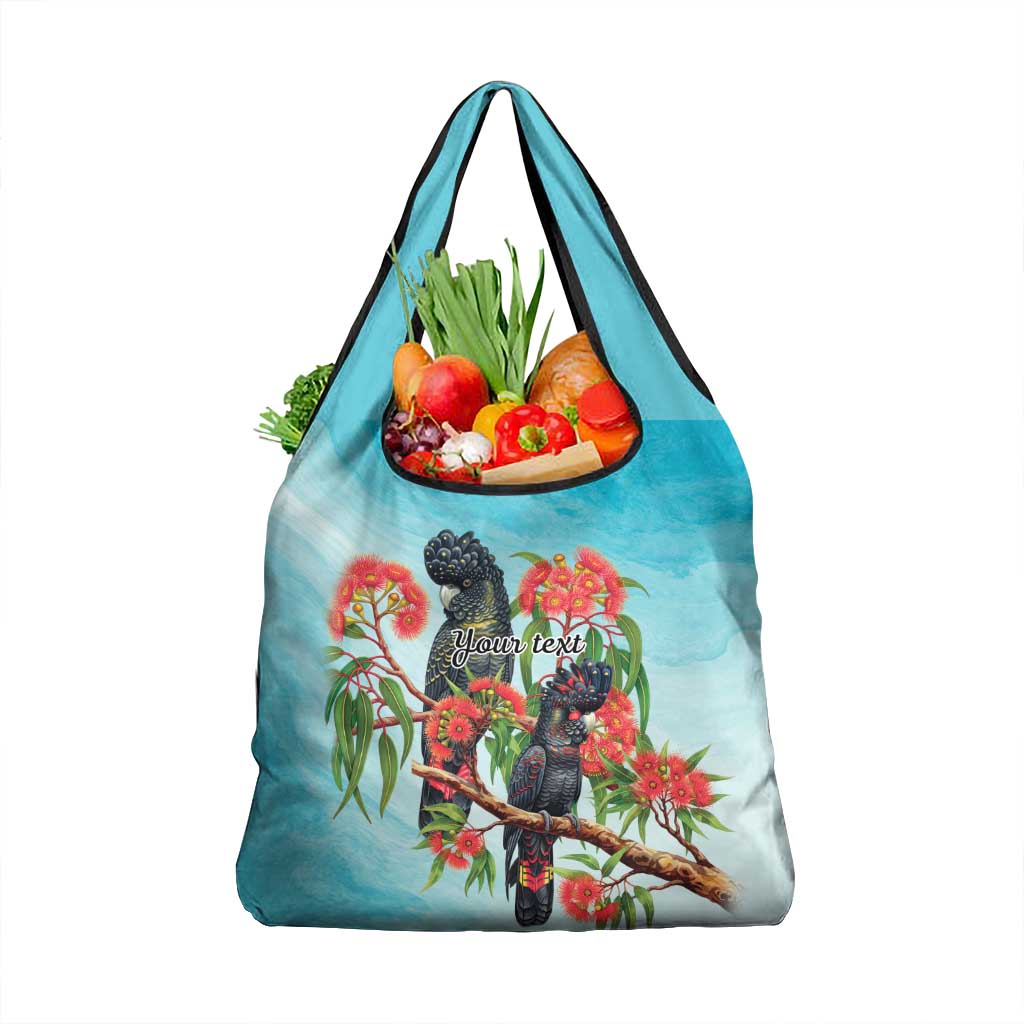 Australia Black Cockatoo and Eucalyptus Grocery Bag Blue Spirit of Aussie Native Bird - Aussie Hoodie