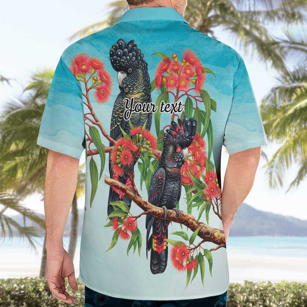 Australia Black Cockatoo and Eucalyptus Hawaiian Shirt Blue Spirit of Aussie Native Bird - Aussie Hoodie