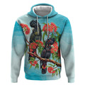 Australia Black Cockatoo and Eucalyptus Hoodie Blue Spirit of Aussie Native Bird - Aussie Hoodie