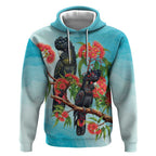 Australia Black Cockatoo and Eucalyptus Hoodie Blue Spirit of Aussie Native Bird - Aussie Hoodie