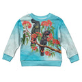 Australia Black Cockatoo and Eucalyptus Kid Ugly Christmas Sweater Blue Spirit of Aussie Native Bird - Aussie Hoodie