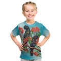 Australia Black Cockatoo and Eucalyptus Kid T Shirt Blue Spirit of Aussie Native Bird - Aussie Hoodie