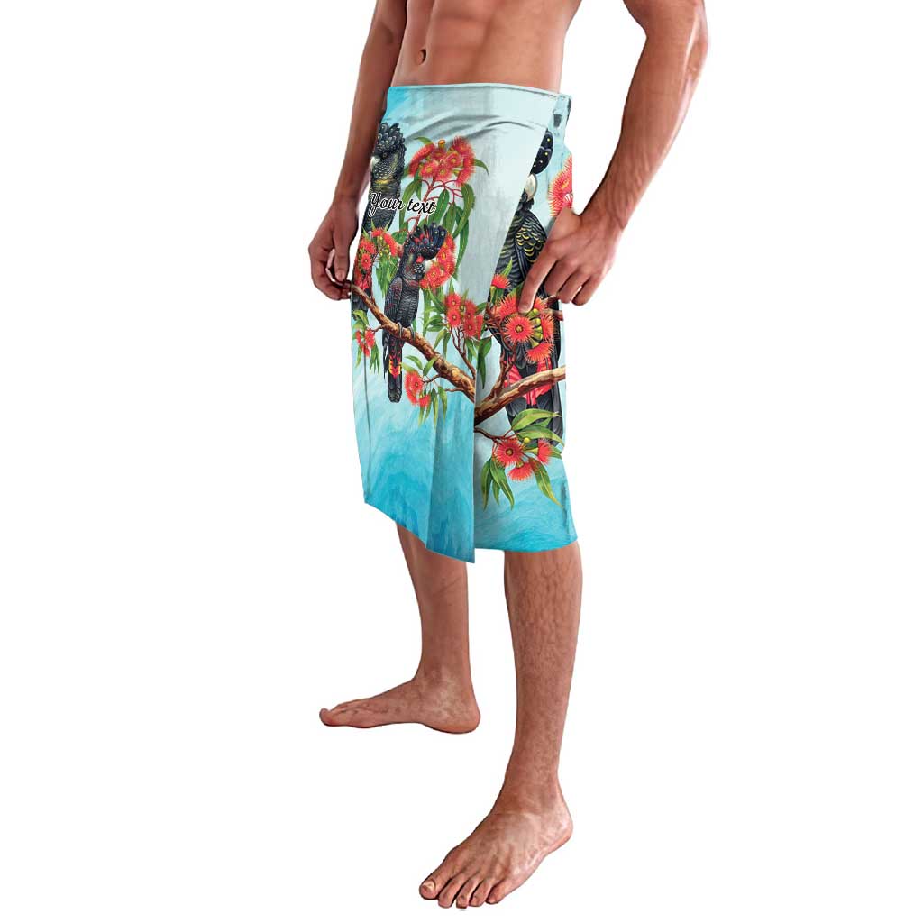 Australia Black Cockatoo and Eucalyptus Lavalava Blue Spirit of Aussie Native Bird - Aussie Hoodie