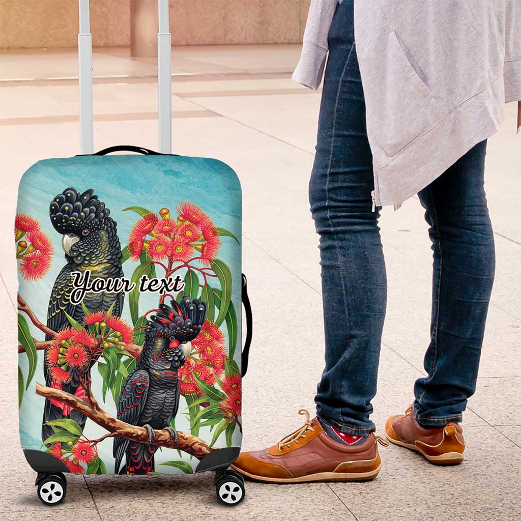 Australia Black Cockatoo and Eucalyptus Luggage Cover Blue Spirit of Aussie Native Bird - Aussie Hoodie
