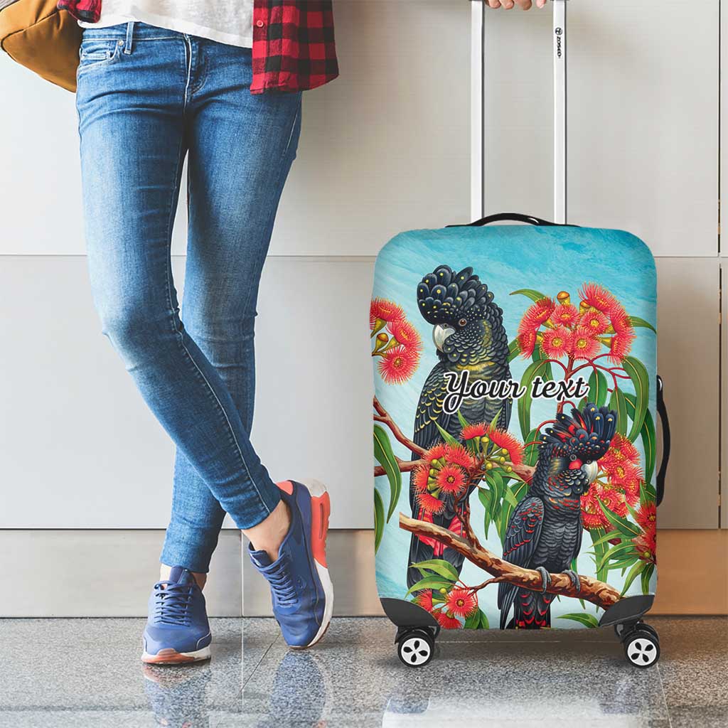 Australia Black Cockatoo and Eucalyptus Luggage Cover Blue Spirit of Aussie Native Bird - Aussie Hoodie