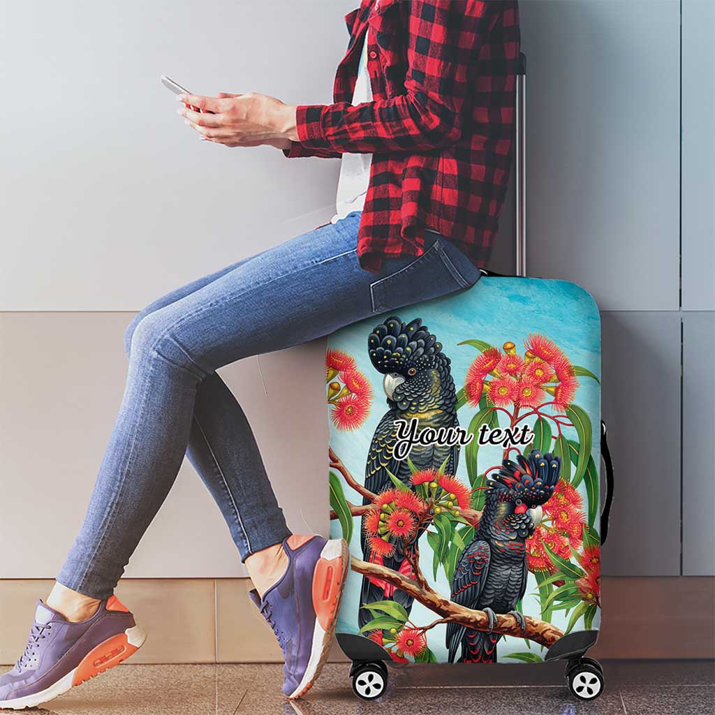 Australia Black Cockatoo and Eucalyptus Luggage Cover Blue Spirit of Aussie Native Bird - Aussie Hoodie