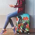 Australia Black Cockatoo and Eucalyptus Luggage Cover Blue Spirit of Aussie Native Bird - Aussie Hoodie
