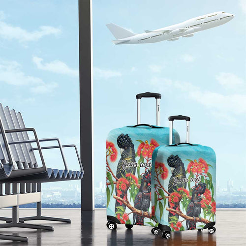 Australia Black Cockatoo and Eucalyptus Luggage Cover Blue Spirit of Aussie Native Bird - Aussie Hoodie