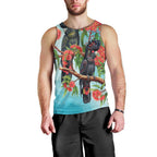 Australia Black Cockatoo and Eucalyptus Men Tank Top Blue Spirit of Aussie Native Bird - Aussie Hoodie