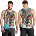 Australia Black Cockatoo and Eucalyptus Men Tank Top Blue Spirit of Aussie Native Bird - Aussie Hoodie