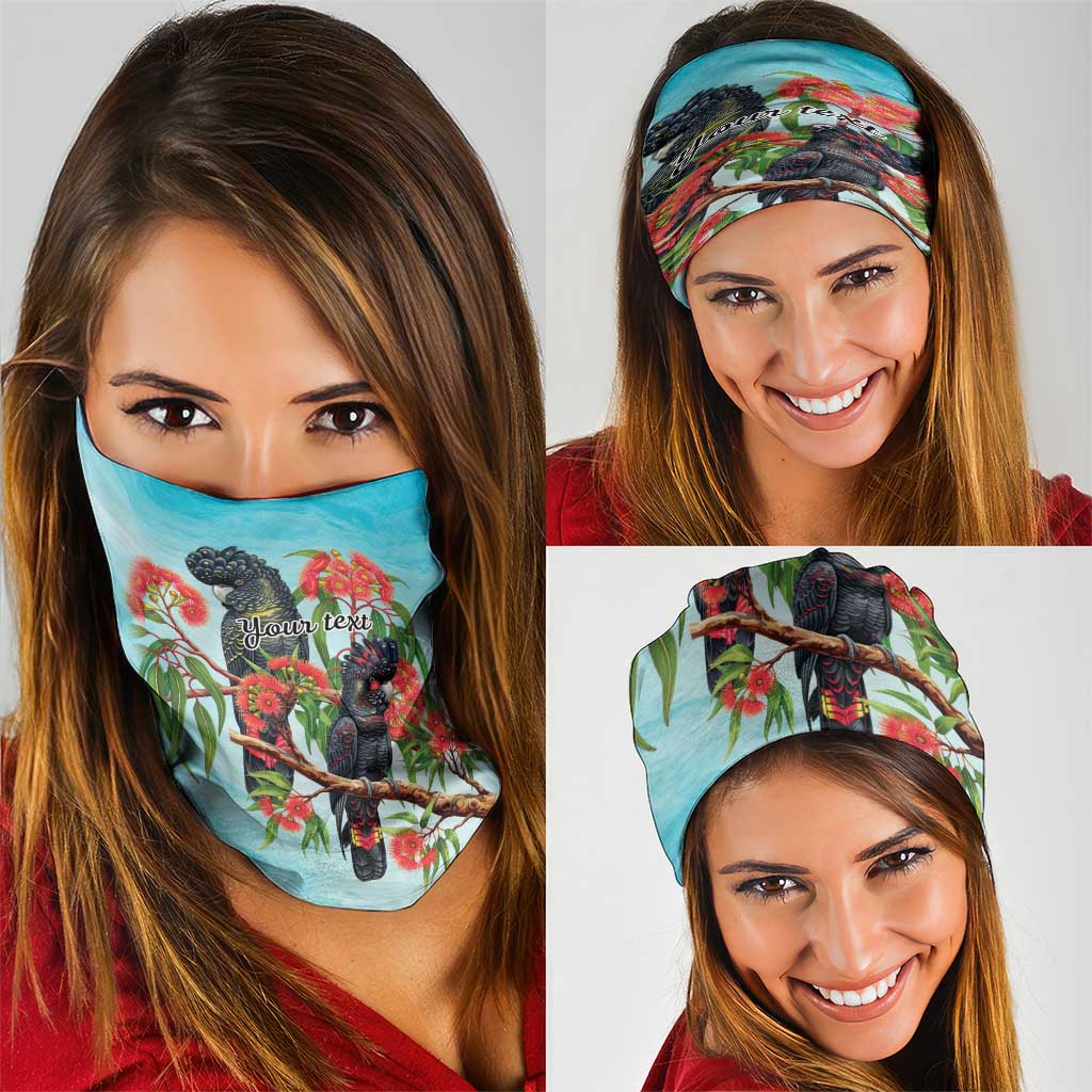Australia Black Cockatoo and Eucalyptus Neck Gaiter Blue Spirit of Aussie Native Bird - Aussie Hoodie