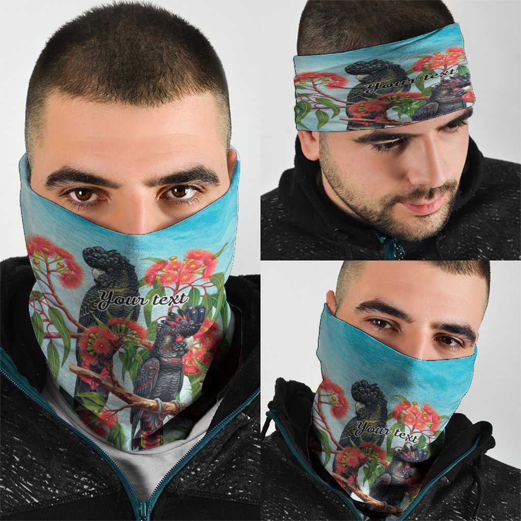 Australia Black Cockatoo and Eucalyptus Neck Gaiter Blue Spirit of Aussie Native Bird - Aussie Hoodie